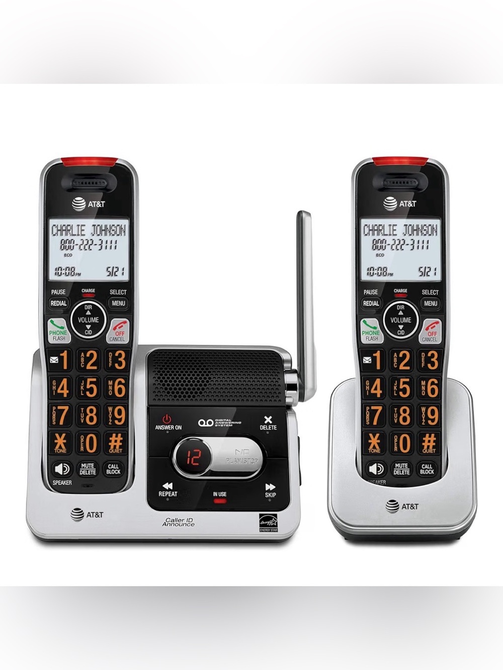 AT&T BL102-2 Cordless Phone 2 Handsets Answering System Call Block DECT 6.0 New